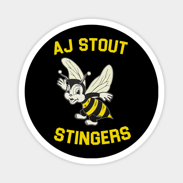 AJ Stout Elementary Stingers 80s Magnet by TopCityMotherland